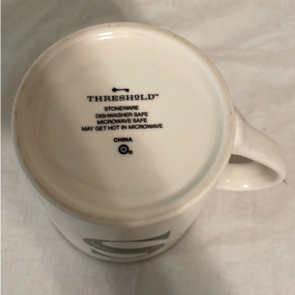 THRESHOLD Monogram S Letter Stoneware Coffee Tea Mug Cup 16 oz - Picture 8 of 9